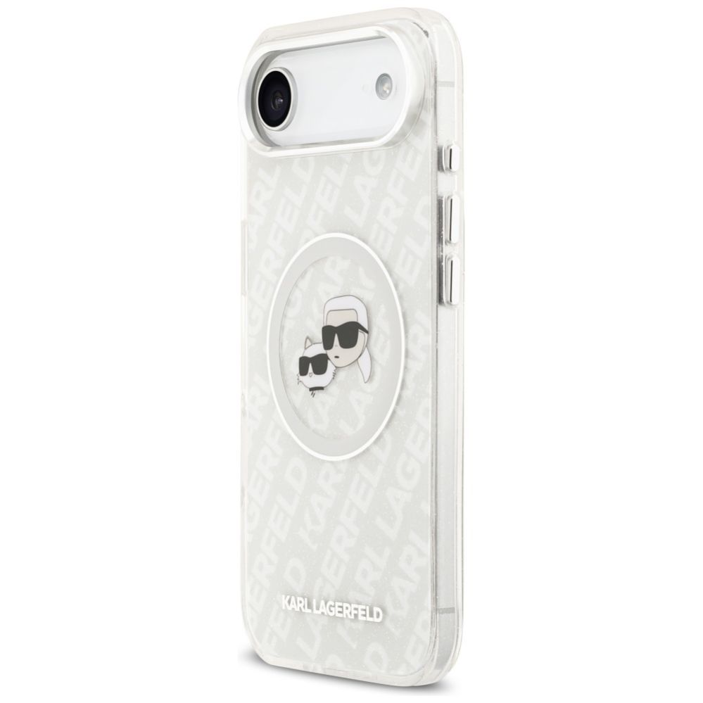 Kitos prekės Karl Lagerfeld Karl Lagerfeld IML Glitter Karl&Choupette Heads Logo MagSafe Case for iPhone Air - Gray