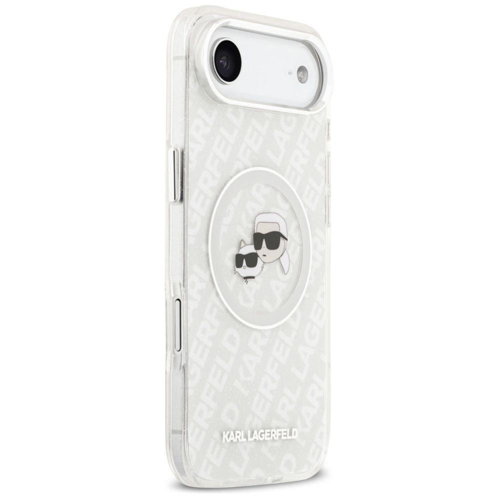 Kitos prekės Karl Lagerfeld Karl Lagerfeld IML Glitter Karl&Choupette Heads Logo MagSafe Case for iPhone Air - Gray