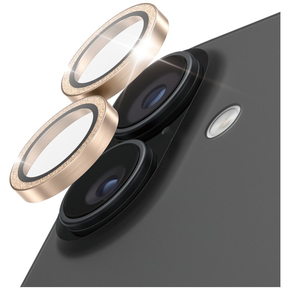 Citas preces Panzer Glass PanzerGlass Hoops Glitter Tempered Glass Lens Screen Protector for iPhone 17 / 16 / 16 Plus - Gold