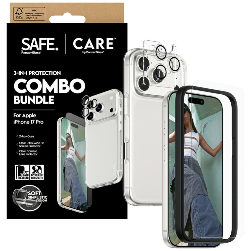 Другие товары Panzer Glass CARE by PanzerGlass Fashionable Combo 3in1 Case + Glass + Lens for iPhone 17 Pro