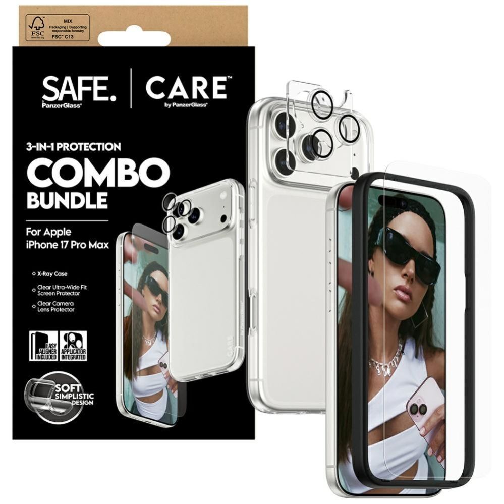 Citas preces Panzer Glass CARE by PanzerGlass Fashionable Combo 3in1 Case + Glass + Lens for iPhone 17 Pro Max