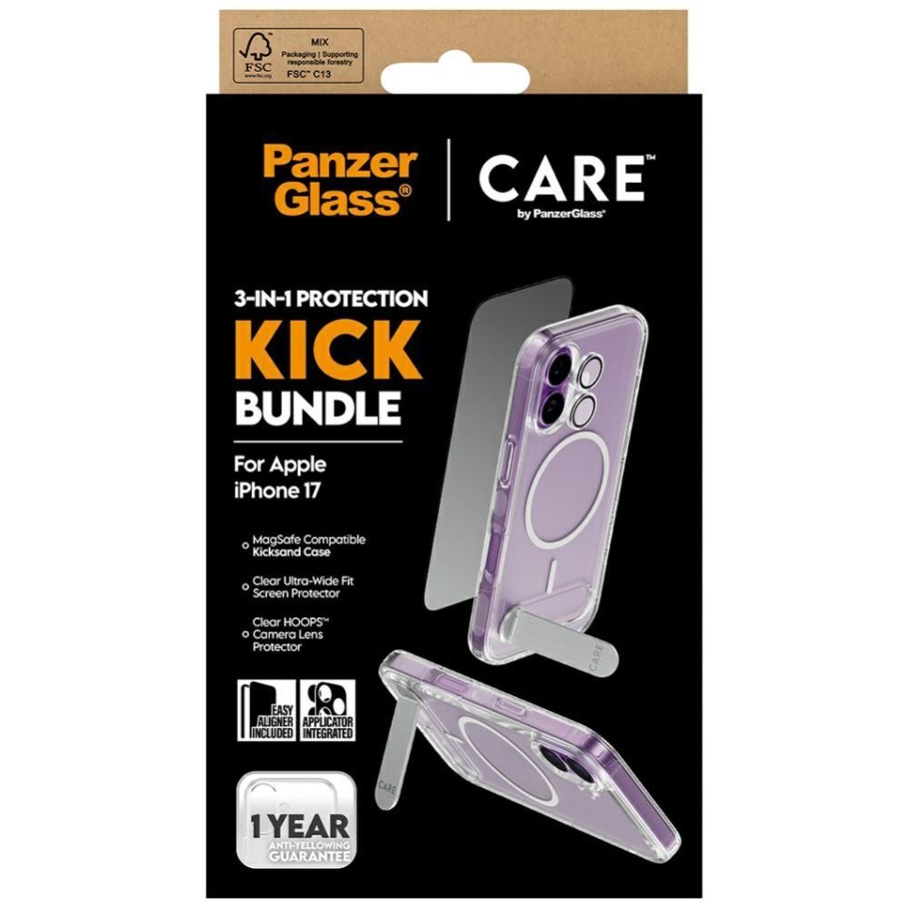 Citas preces Panzer Glass CARE by PanzerGlass Feature Kick 3in1 Case + Glass + Lens for iPhone 17