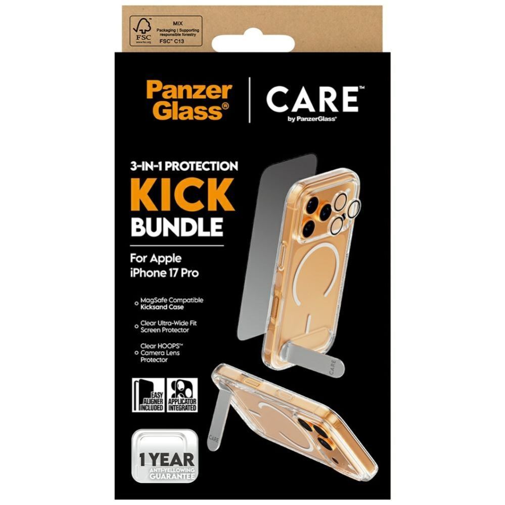 Citas preces Panzer Glass CARE by PanzerGlass Feature Kick 3in1 Case + Glass + Lens Protection Kit for iPhone 17 Pro