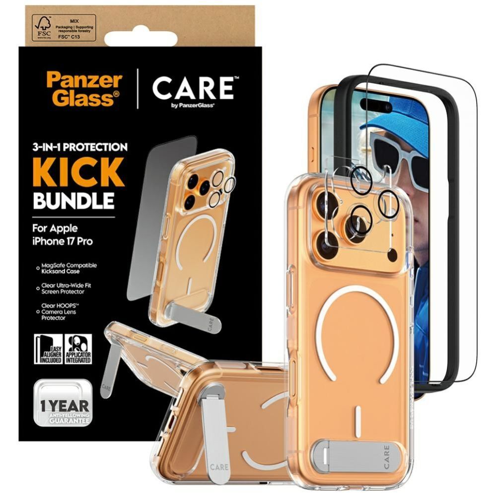 Citas preces Panzer Glass CARE by PanzerGlass Feature Kick 3in1 Case + Glass + Lens Protection Kit for iPhone 17 Pro