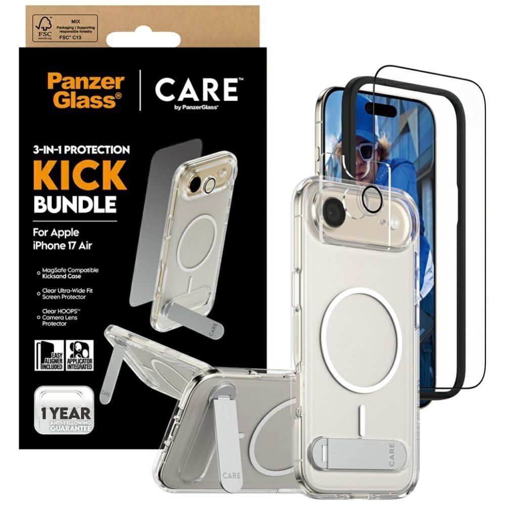 Citas preces Panzer Glass CARE by PanzerGlass Feature Kick 3in1 Case + Glass + Lens for iPhone Air