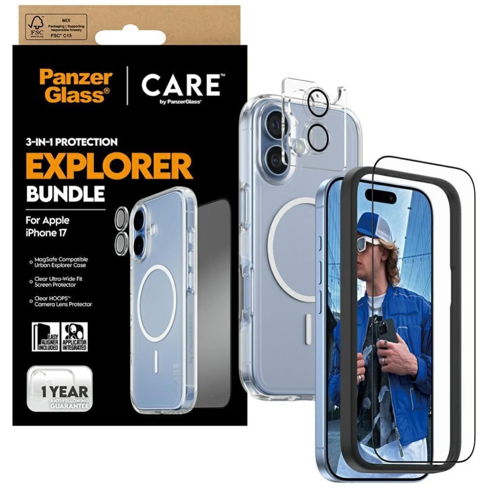 Citas preces Panzer Glass CARE by PanzerGlass Flagship Explorer 3in1 Case + Glass + Lens for iPhone 17