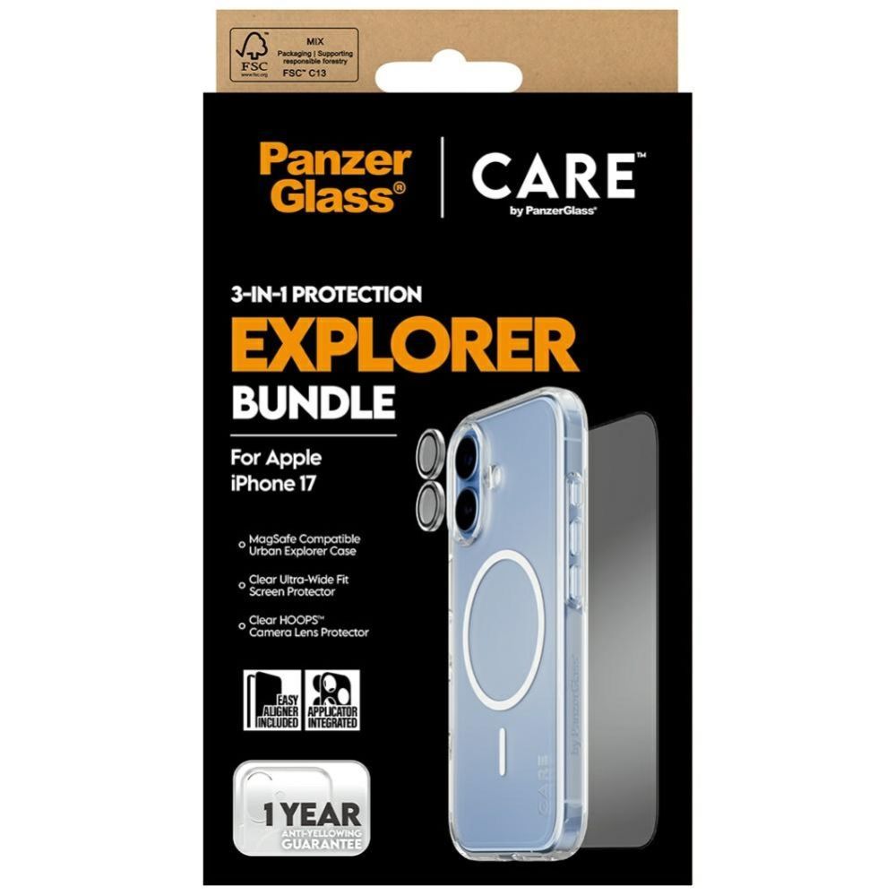 Citas preces Panzer Glass CARE by PanzerGlass Flagship Explorer 3in1 Case + Glass + Lens for iPhone 17