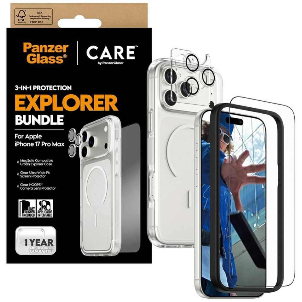 Citas preces Panzer Glass CARE by PanzerGlass Flagship Explorer 3-in-1 Case + Glass + Lens for iPhone 17 Pro Max