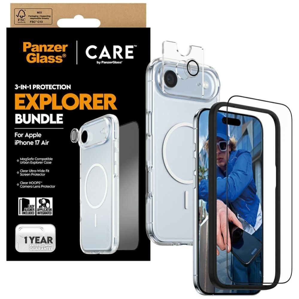 Citas preces Panzer Glass CARE by PanzerGlass Flagship Explorer 3-in-1 Case + Glass + Lens for iPhone Air