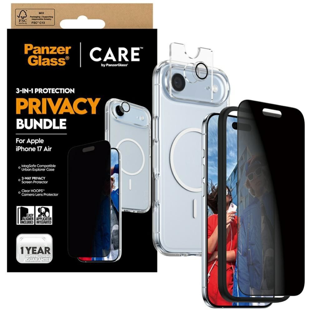 Citas preces Panzer Glass CARE by PanzerGlass Flagship Privacy 3-in-1 Case + Privacy Glass + Lens for iPhone Air