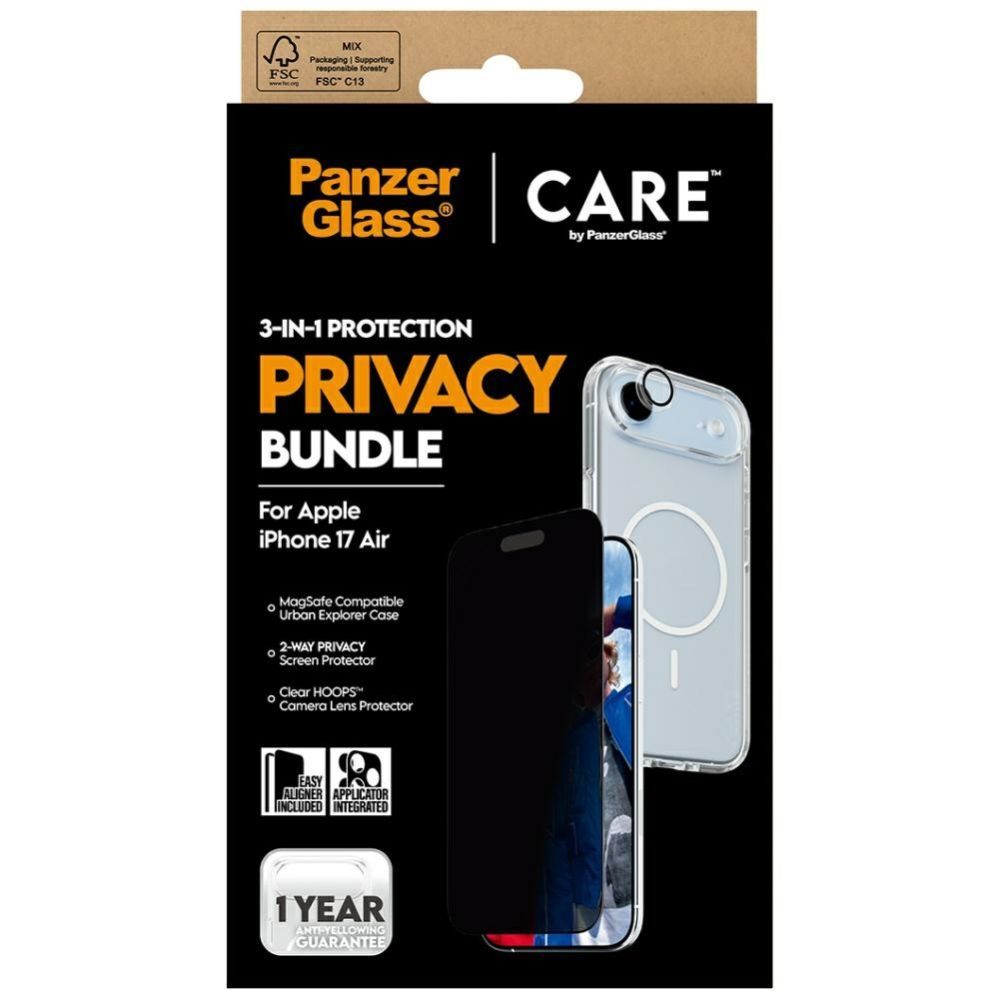 Citas preces Panzer Glass CARE by PanzerGlass Flagship Privacy 3-in-1 Case + Privacy Glass + Lens for iPhone Air
