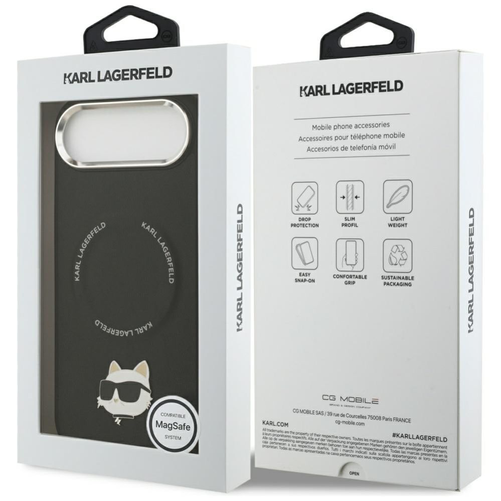 Kitos prekės Karl Lagerfeld Karl Lagerfeld Choupette Pin MagSafe Case for iPhone Air Black