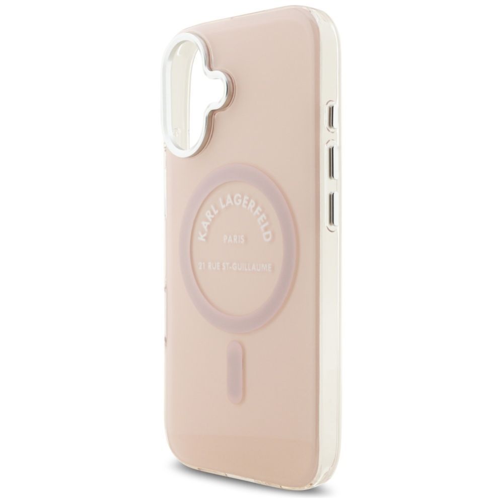 Citas preces Karl Lagerfeld Karl Lagerfeld IML Karl RSG Logo MagSafe Case for iPhone 17 - Pink