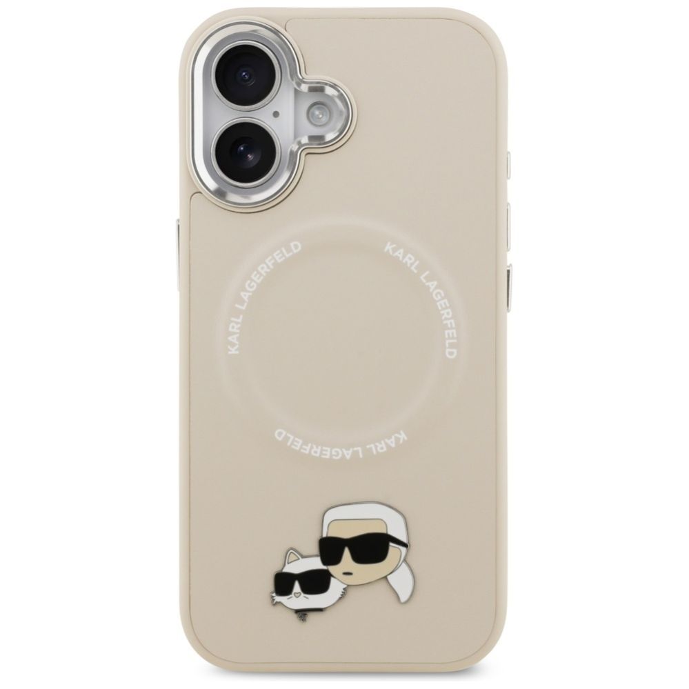 Citas preces Karl Lagerfeld Karl Lagerfeld Karl & Choupette Pins MagSafe Case for iPhone 17 - Beige