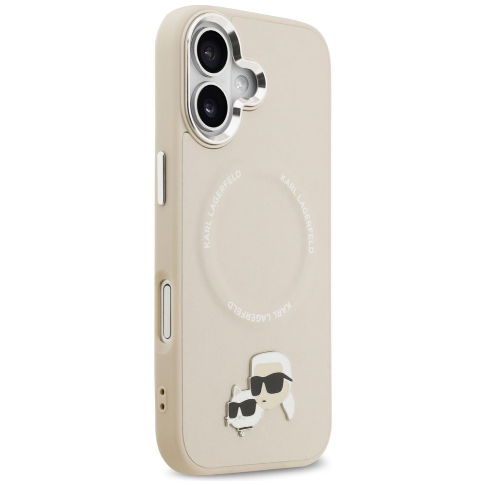 Citas preces Karl Lagerfeld Karl Lagerfeld Karl & Choupette Pins MagSafe Case for iPhone 17 - Beige