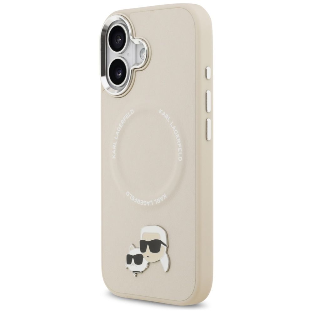 Citas preces Karl Lagerfeld Karl Lagerfeld Karl & Choupette Pins MagSafe Case for iPhone 17 - Beige