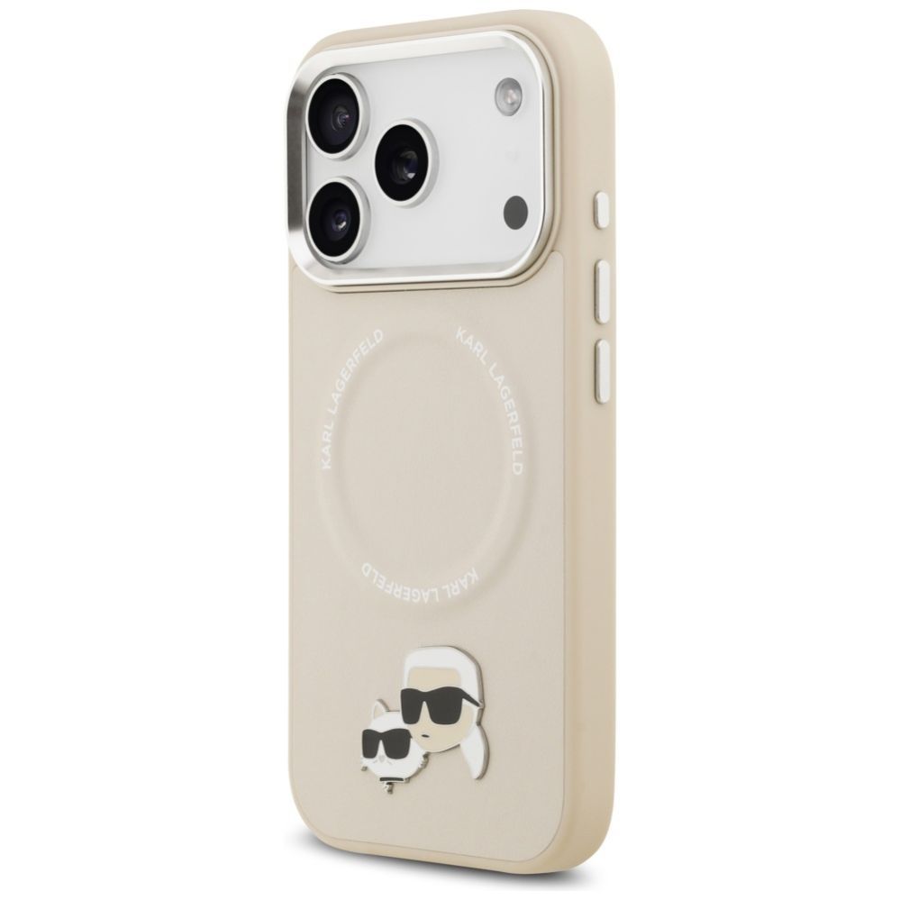 Citas preces Karl Lagerfeld Karl Lagerfeld Karl & Choupette Pins MagSafe Case for iPhone 17 Pro - Beige