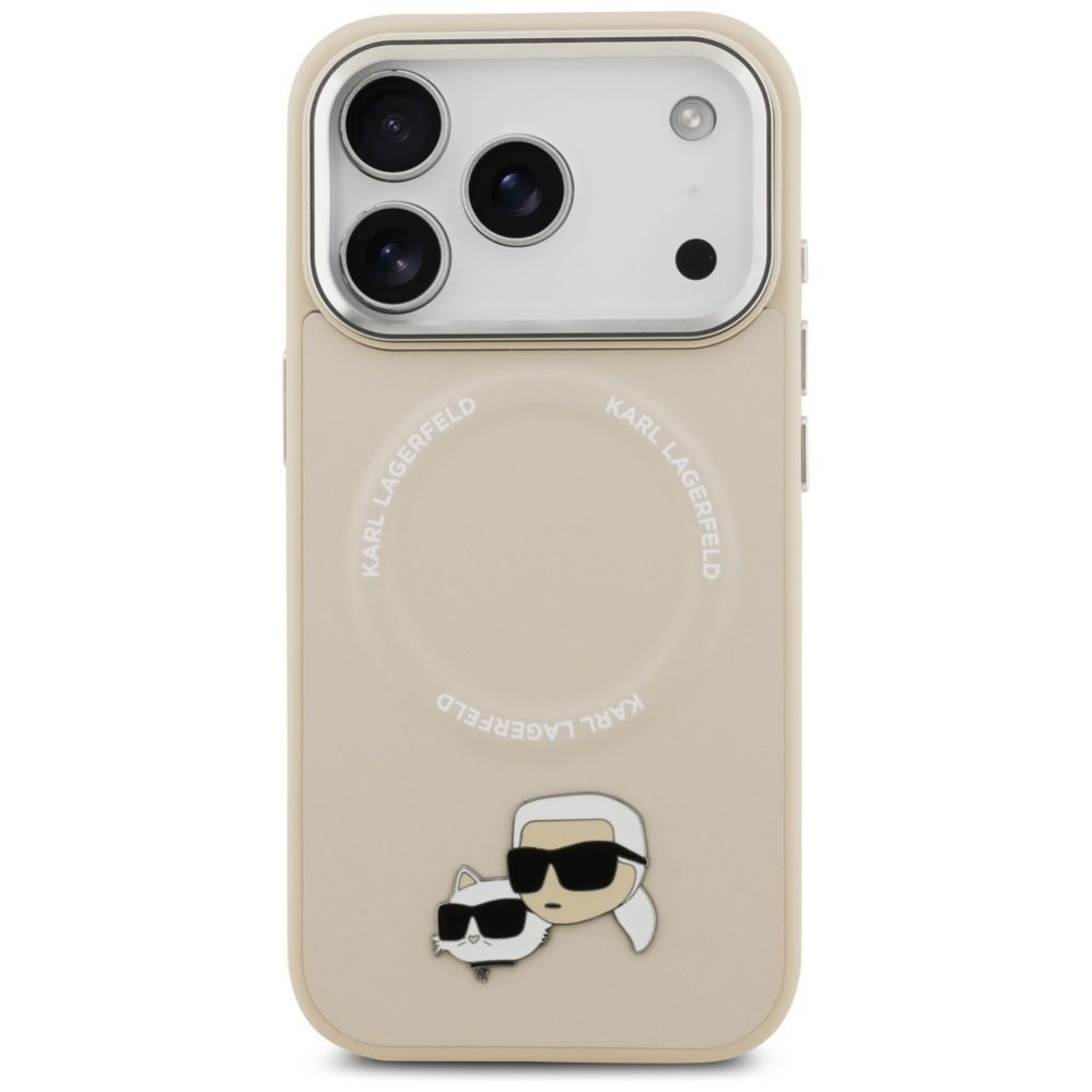 Citas preces Karl Lagerfeld Karl Lagerfeld Karl & Choupette Pins MagSafe Case for iPhone 17 Pro - Beige