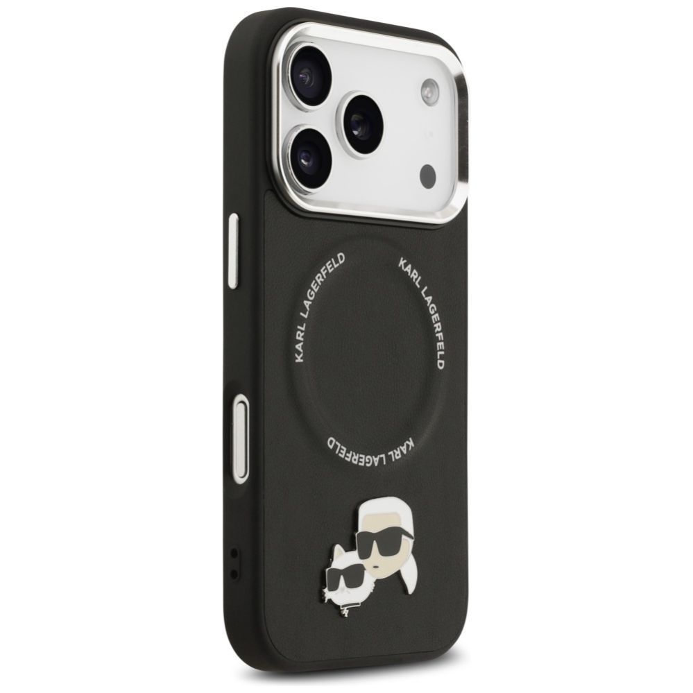 Citas preces Karl Lagerfeld Karl Lagerfeld Karl & Choupette Pins MagSafe Case for iPhone 17 Pro Max - Black