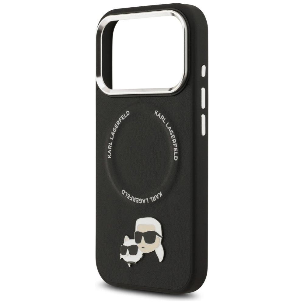 Citas preces Karl Lagerfeld Karl Lagerfeld Karl & Choupette Pins MagSafe Case for iPhone 17 Pro Max - Black