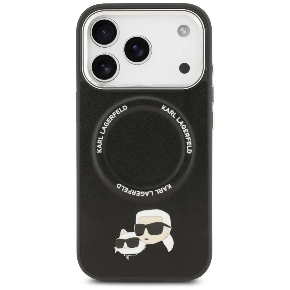 Citas preces Karl Lagerfeld Karl Lagerfeld Karl & Choupette Pins MagSafe Case for iPhone 17 Pro Max - Black