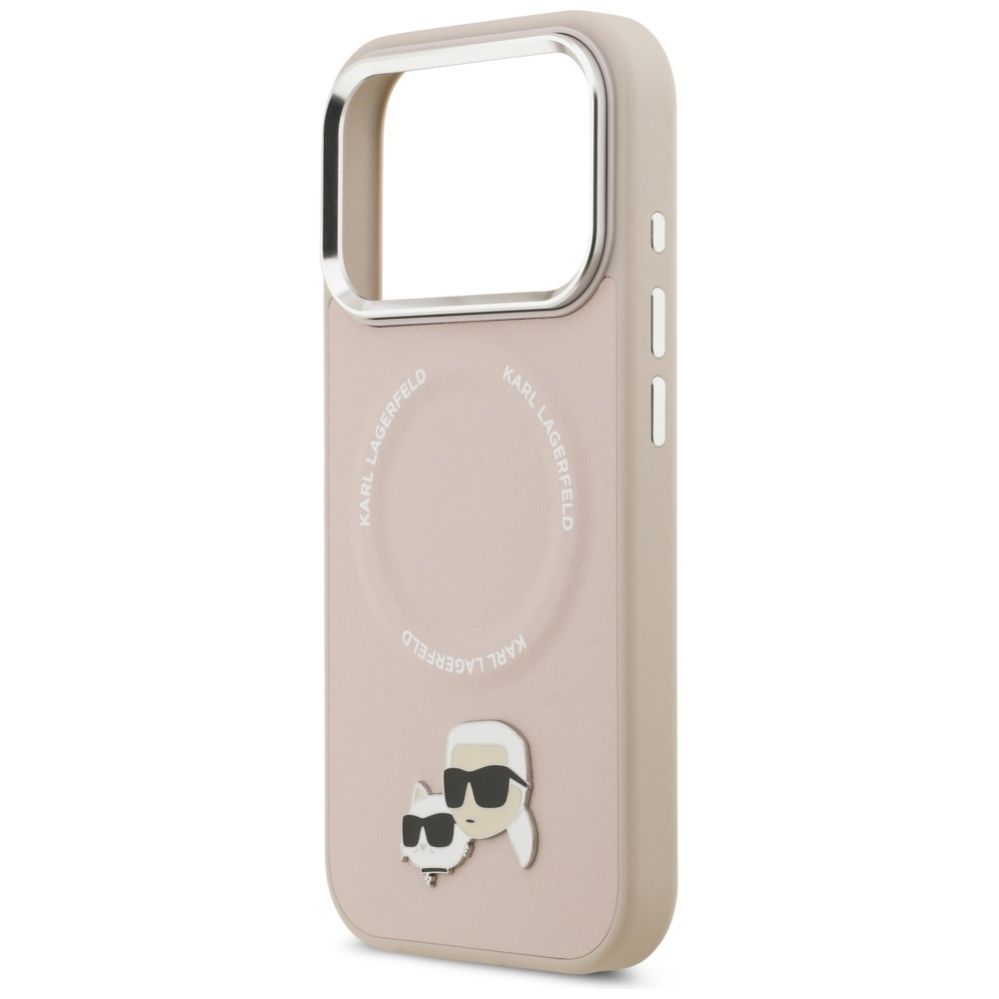 Citas preces Karl Lagerfeld Karl Lagerfeld Karl & Choupette Pins MagSafe Case for iPhone 17 Pro - Pink