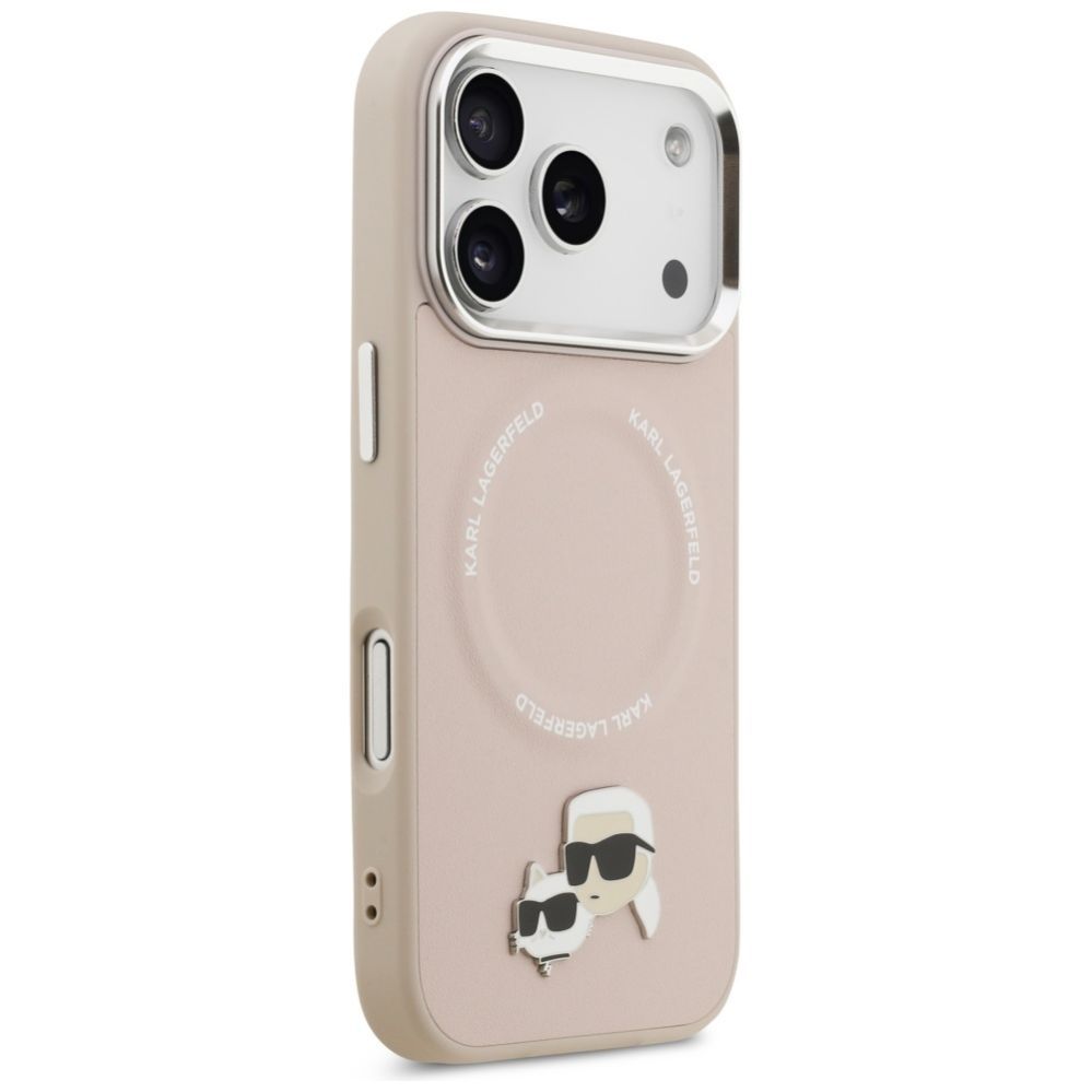 Citas preces Karl Lagerfeld Karl Lagerfeld Karl & Choupette Pins MagSafe Case for iPhone 17 Pro - Pink