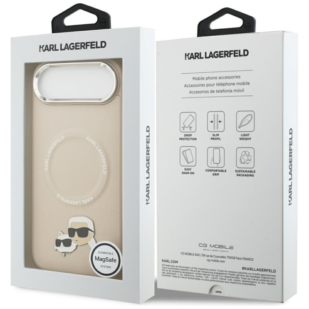 Citas preces Karl Lagerfeld Karl Lagerfeld Karl & Choupette Pins MagSafe Case for iPhone Air - Beige