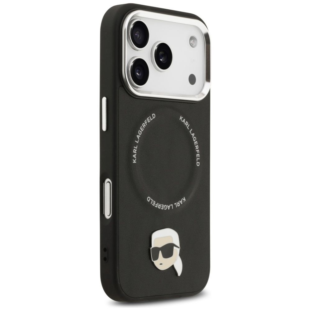 Kitos prekės Karl Lagerfeld Karl Lagerfeld Karl Pin MagSafe Case for iPhone 17 Pro - Black