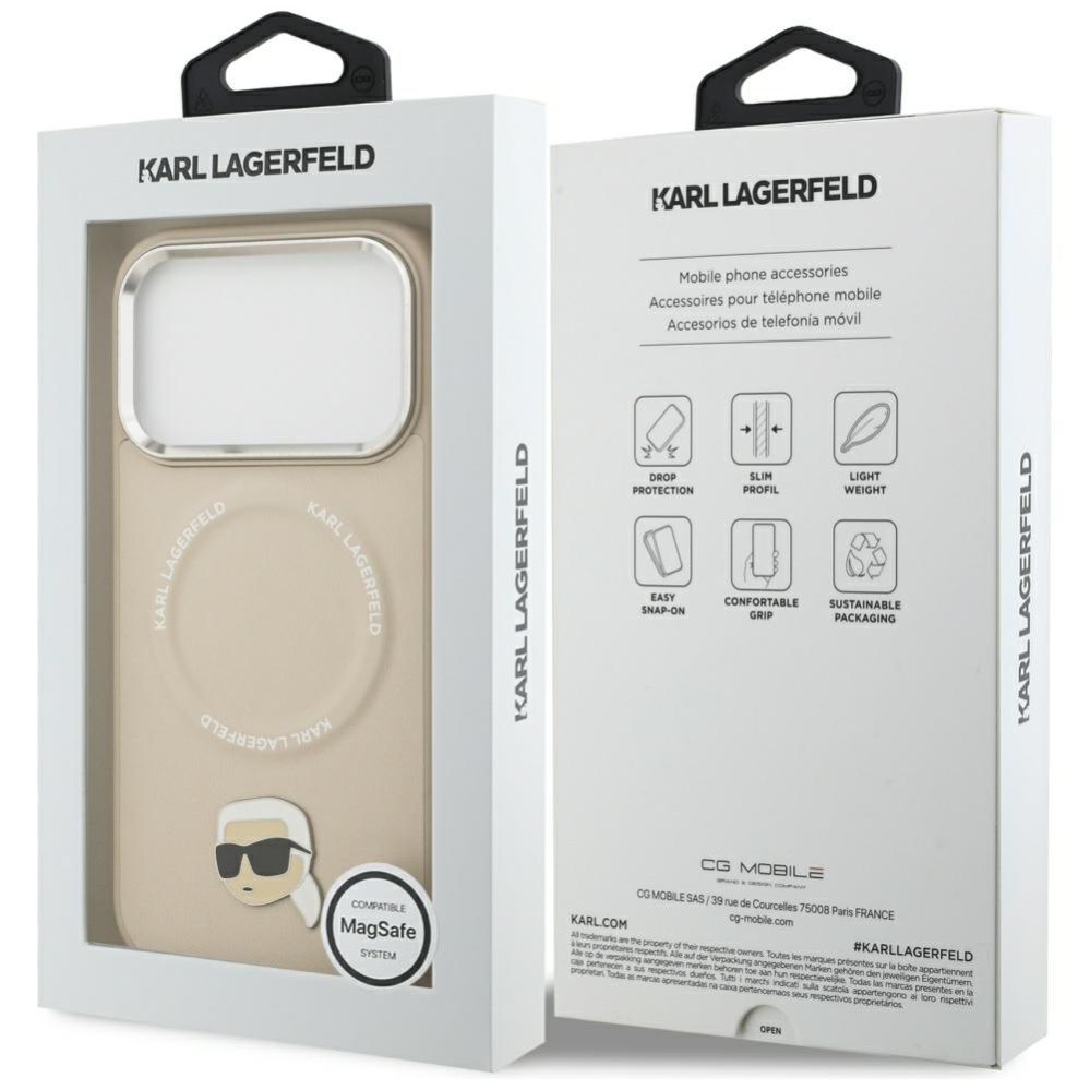 Citas preces Karl Lagerfeld Karl Lagerfeld Karl Pin MagSafe Case for iPhone 17 Pro Max - Beige