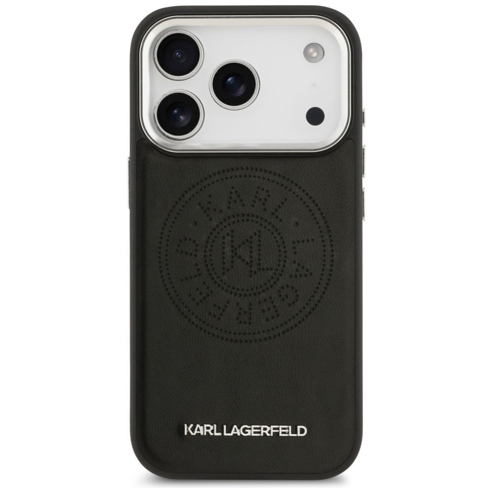 Citas preces Karl Lagerfeld Karl Lagerfeld Point & Metal Logo MagSafe Case for iPhone 17 Pro - Black