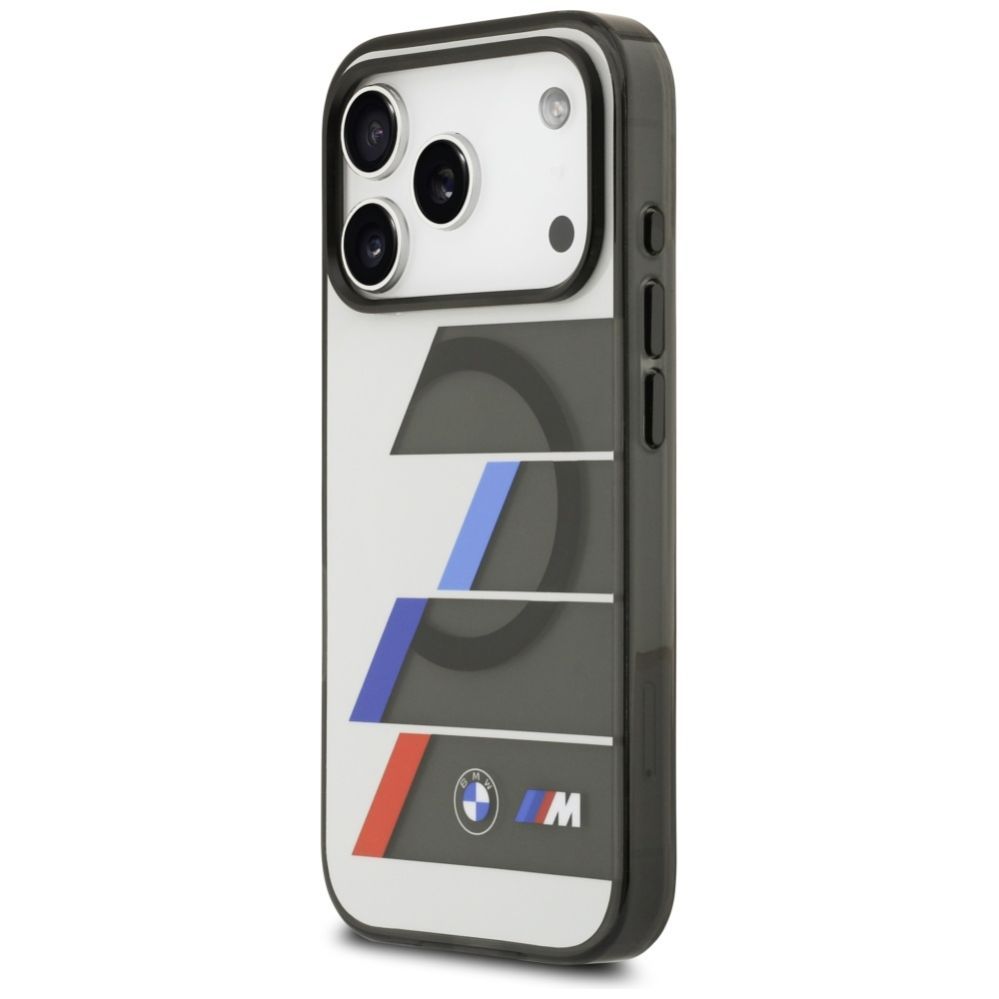 Citas preces BMW BMW M IML Metal Buttons Tricolor Lines MagSafe Case for iPhone 17 Pro - Gray