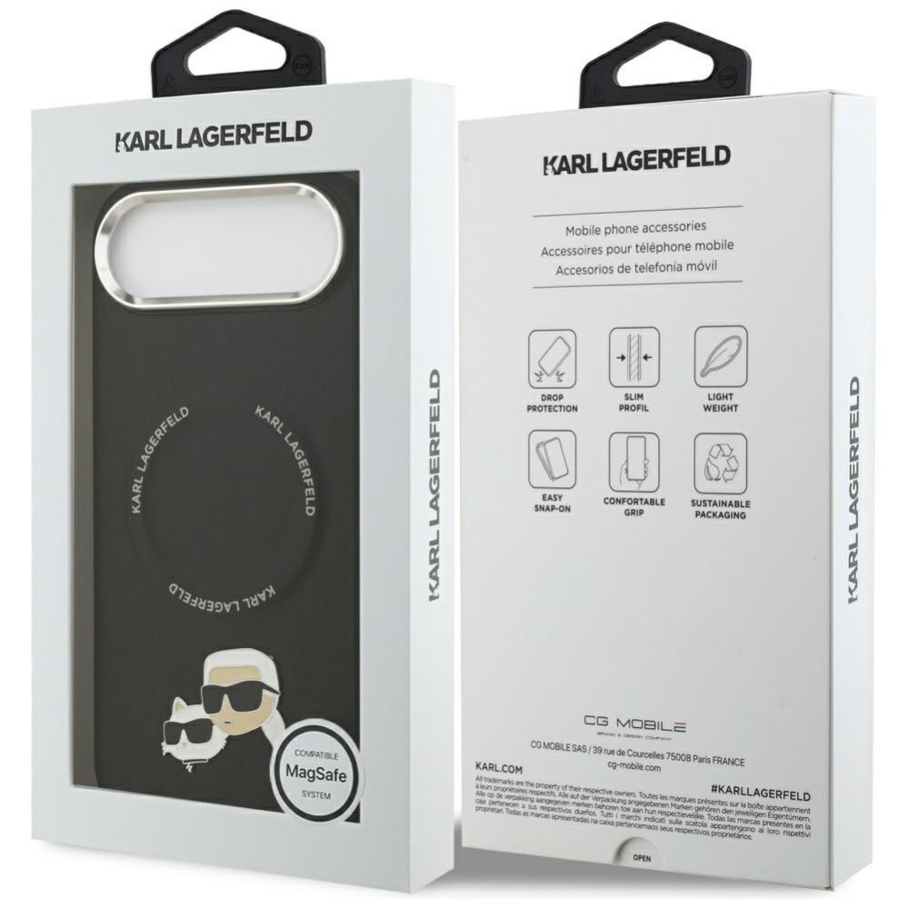 Citas preces Karl Lagerfeld Karl Lagerfeld Karl & Choupette Pins MagSafe Case for iPhone Air - Black