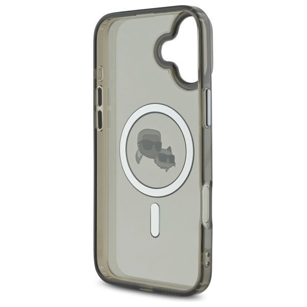 Citas preces Karl Lagerfeld Karl Lagerfeld IML Metal Karl&Choupette Head MagSafe Case for iPhone 16 Plus - Black