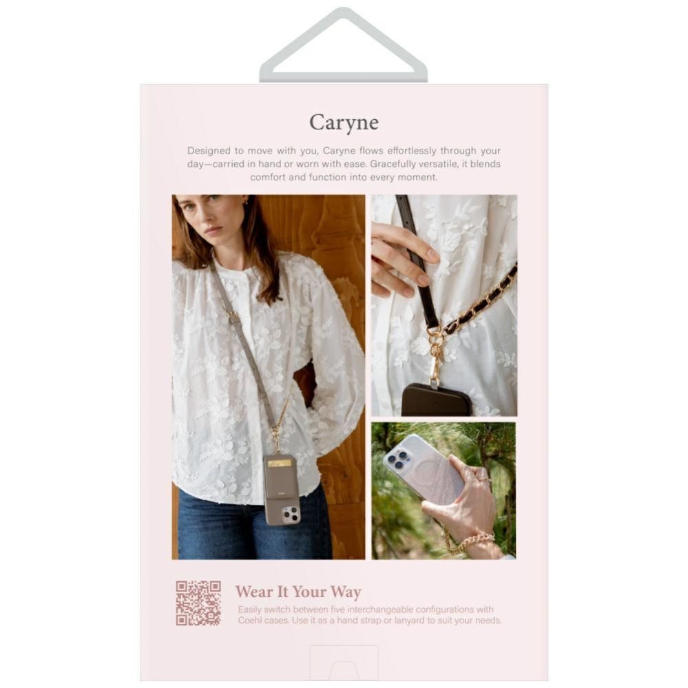 Citas preces UNIQ Uniq Coehl Caryne 3-in-1 Phone Lanyard with Card Wallet - Black