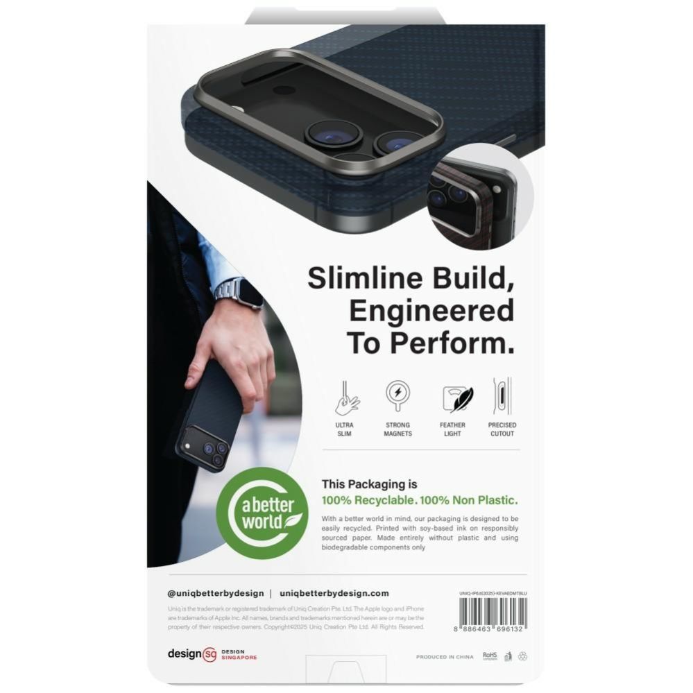 Citas preces UNIQ Uniq Keva EDGE Magclick Charging Case for iPhone Air - Blue