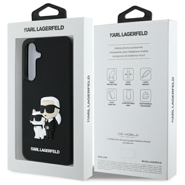 Kitos prekės Karl Lagerfeld Karl Lagerfeld 3D Rubber Karl&Choupette Case for Samsung Galaxy S24 FE - Black