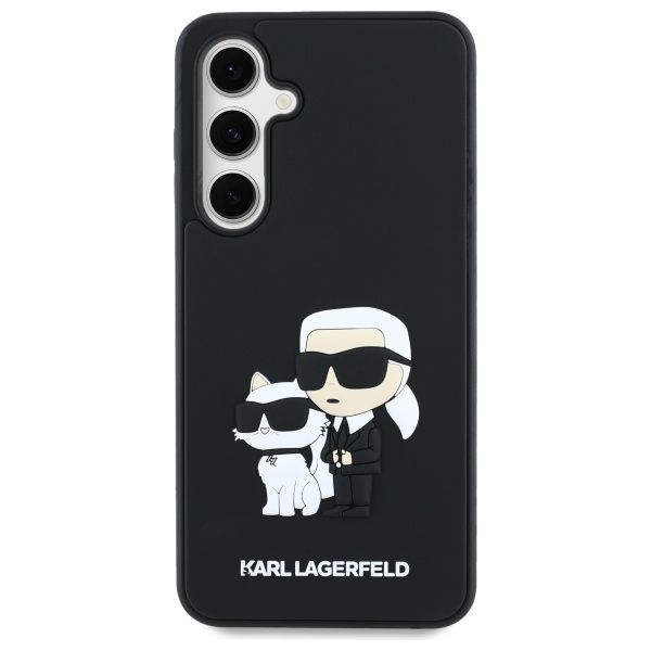 Kitos prekės Karl Lagerfeld Karl Lagerfeld 3D Rubber Karl&Choupette Case for Samsung Galaxy S24 FE - Black