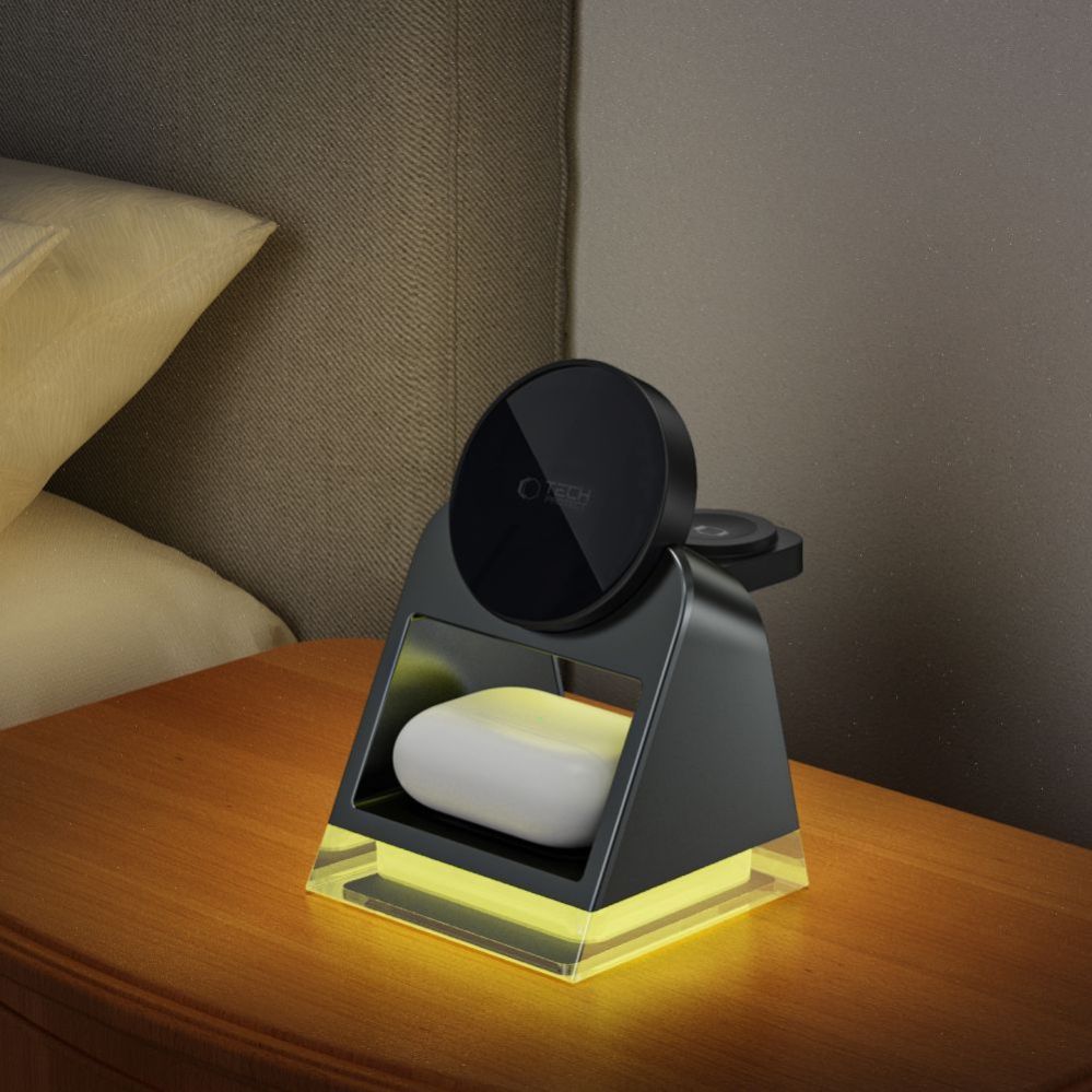 Other goods Tech-Protect Tech-Protect QI15W-A43 3in1 Wireless Charger with MagSafe for Apple Devices - Black