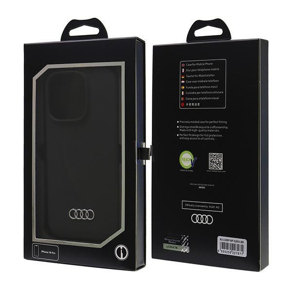 Citas preces Audi Audi Silicone Case iPhone 16 Pro 6.3" black/black hardcase AU-LSRIP16P-Q3/D1-BK