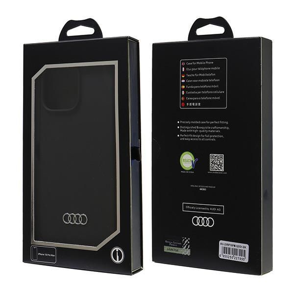 Citas preces Audi Audi Silicone Case iPhone 16 Pro Max 6.9" black/black hardcase AU-LSRIP16PM-Q3/D1-BK