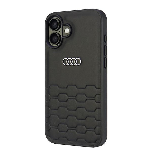 Citas preces Audi Audi Synthetic Leather iPhone 16 Plus 6.7" black/black hardcase AU-TPUPCIP16M-GT/D2-BK