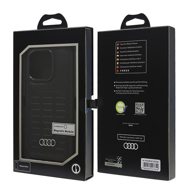 Muud kaubad Audi Audi Synthetic Leather MagSafe iPhone 16 Pro 6.3" black/black hardcase AU-TPUPCMIP16P-GT/D3-BK