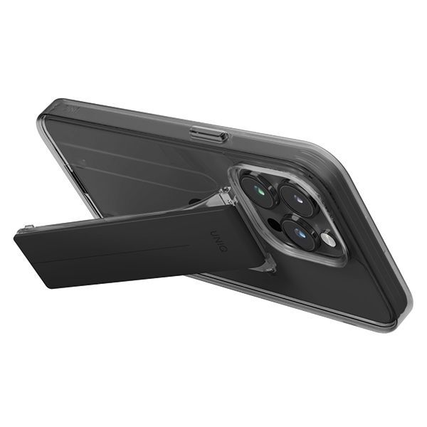 Citas preces UNIQ Uniq Heldro Mount case with Stand iPhone 15 Pro 6.1" smoke/vapor smoke