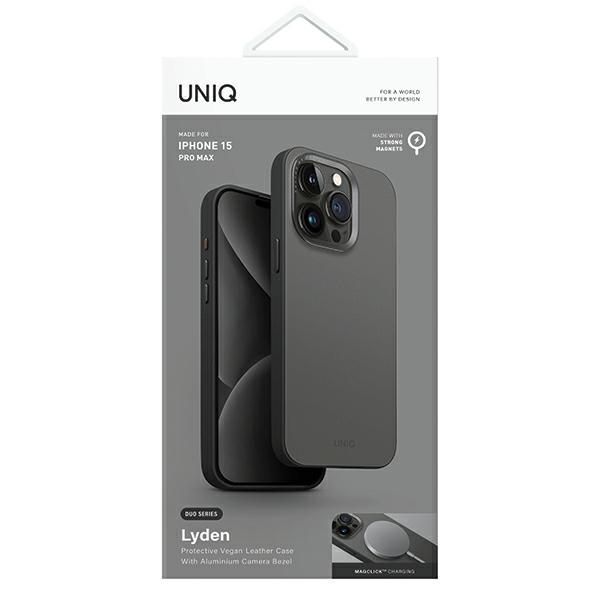 Citas preces UNIQ Uniq Lyden DS iPhone 15 Pro Max 6.7" Magclick Charging case grey-black/charcoal grey-black