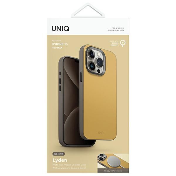 Citas preces UNIQ Uniq Lyden DS iPhone 15 Pro Max 6.7" Magclick Charging case yellow-gray/canary yellow-flint gray