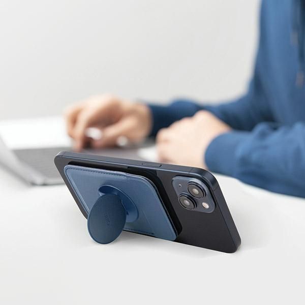 Citas preces UNIQ Uniq Flixa Magnetic Card Wallet with Stand Black/Jet Black MagSafe