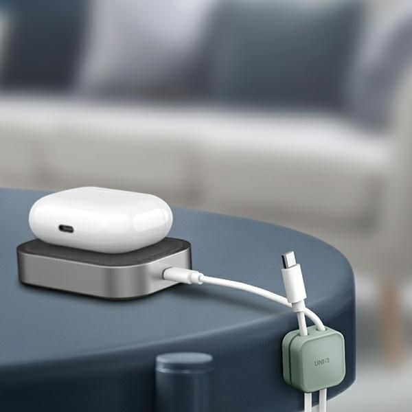 Citas preces UNIQ Uniq Pod Self-adhesive Cable Organizer Set of 8 Dark Grey/Charcoal Dark Grey