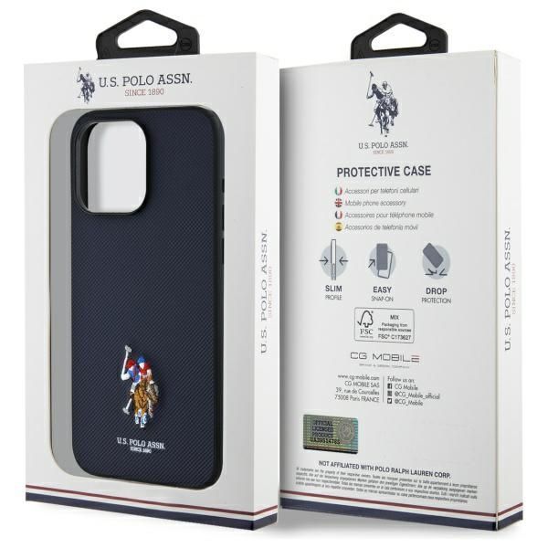 Citas preces U.S. Polo PU US Polo USHCP15XPEMV iPhone 15 Pro Max 6.7" Navy Embroidered DH Color