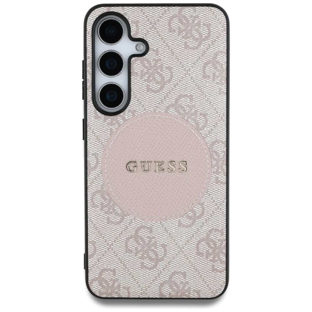 Muud kaubad Guess Guess 4G Round Patch Classic Logo MagSafe Case for Samsung Galaxy S25 Plus Pink